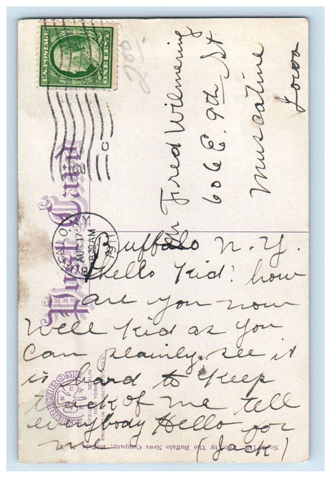 1911 Main Street on a Busy Day Buffalo New York NY Posted Postcard