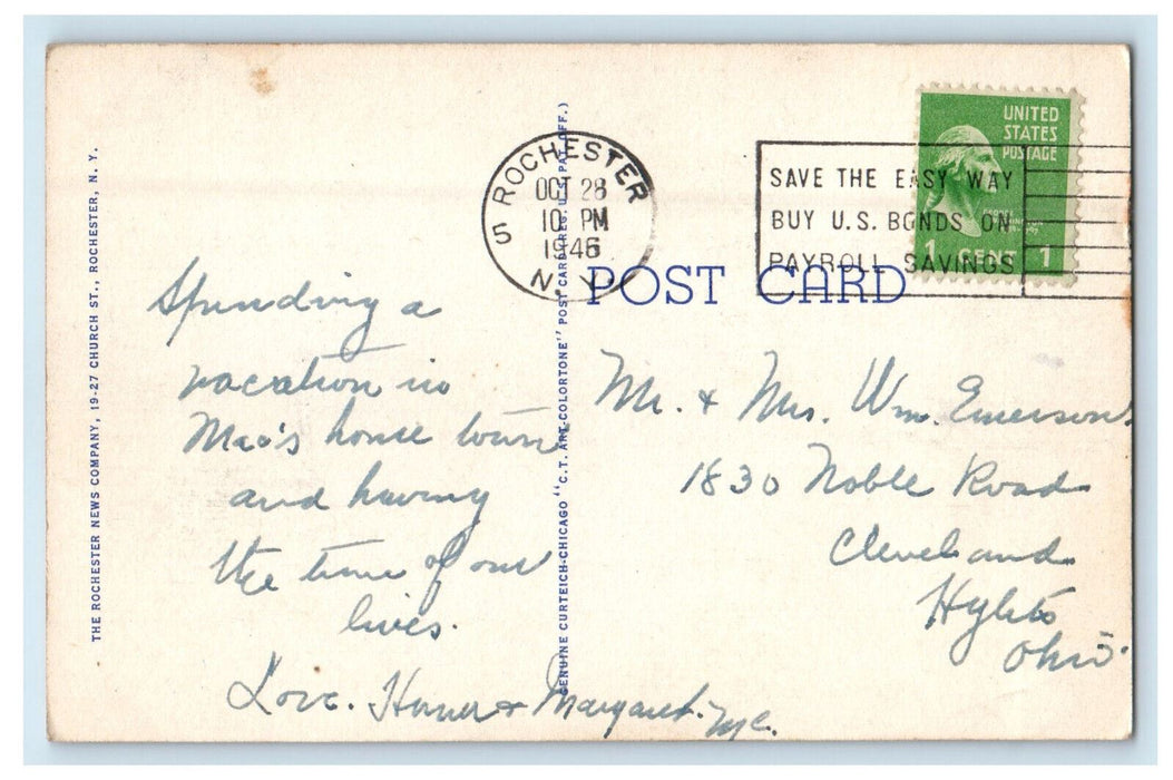 1946 Eastman Theatre and Eastman School of Music, Rochester New York NY Postcard