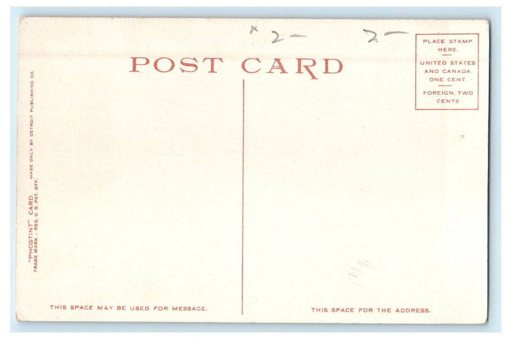 c1910 Cowboys Branding Cattle at the Frontier Ranch Unposted Phostint Postcard