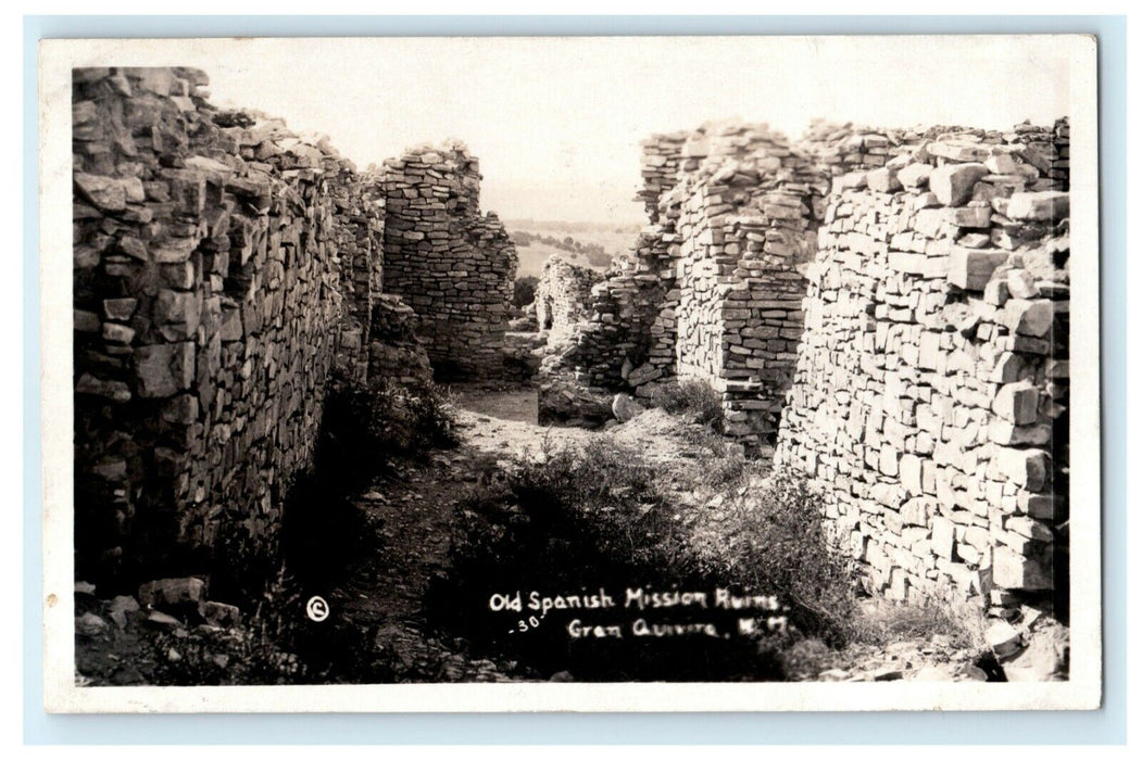 c1910 Old Spanish Mission Ruins Gran Quivira New Mexico NM RPPC Photo Postcard