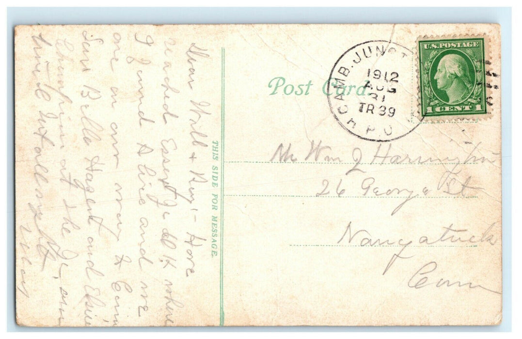 1912 Mill Pond and Golf Links Windsor Vermont VT RPO TR39 Postcard