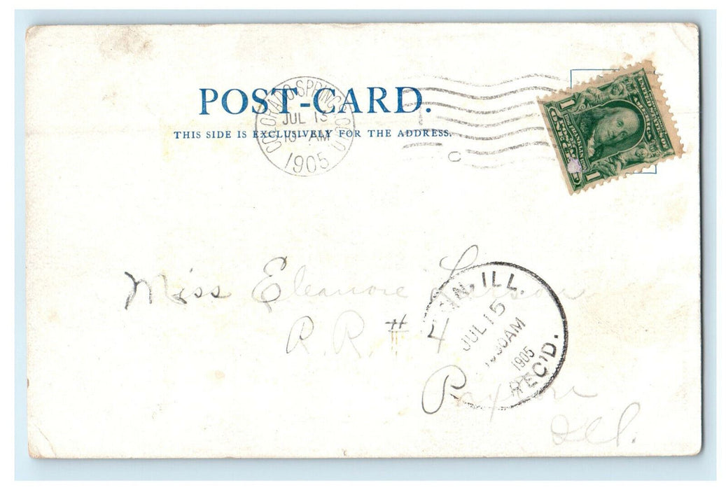 1905 Upper Seven Falls, South Cheyenne Canon, Colorado CO Embossed Postcard