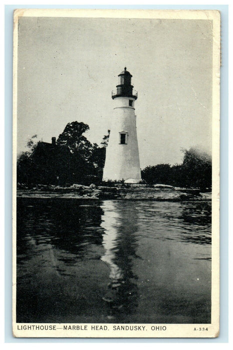 1934 Lighthouse Marble Head Sandusky Ohio OH Toledo Posted Postcard