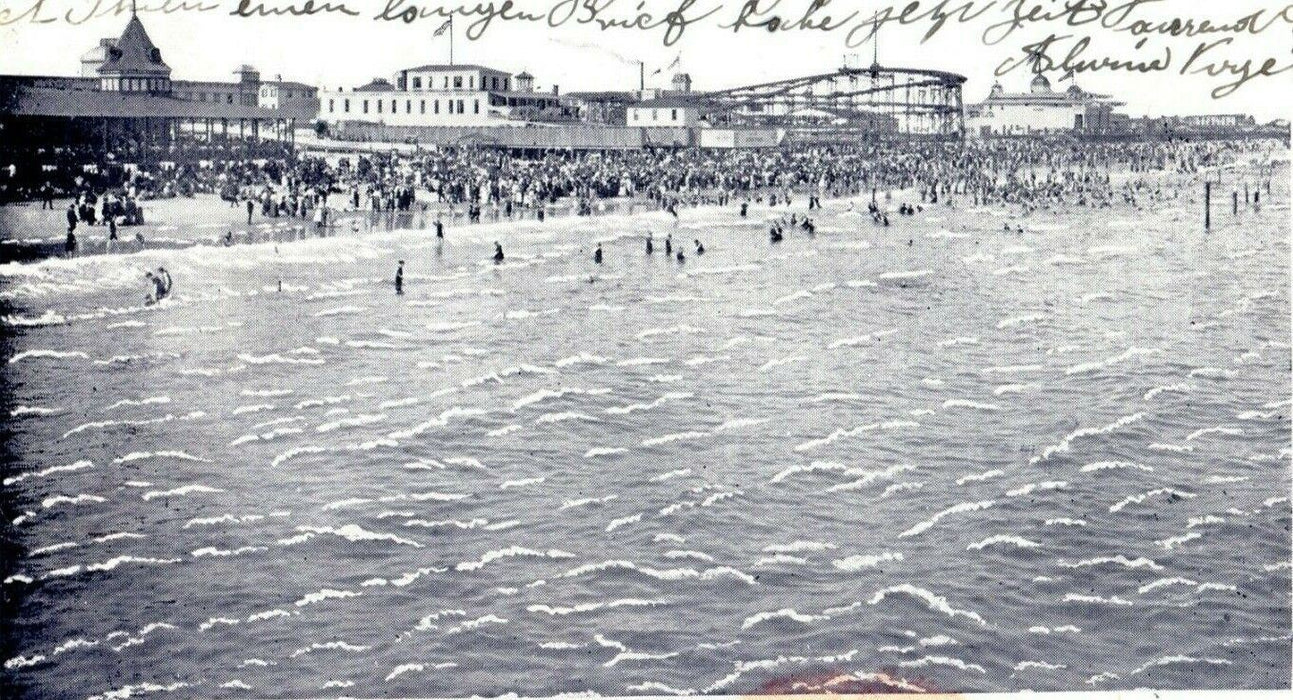 Seaside Rockaway Beach 1905 Germany New York Vintage Antique Postcard