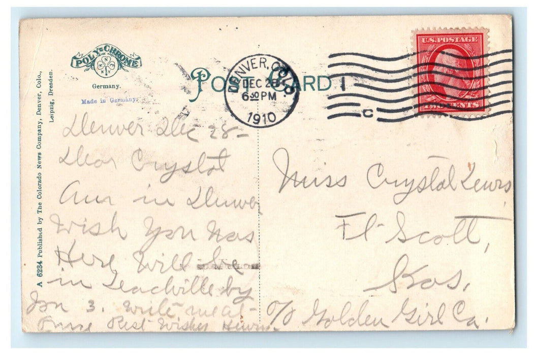 1910 The Capitol Building Denver Colorado CO from Sherman Avenue Postcard