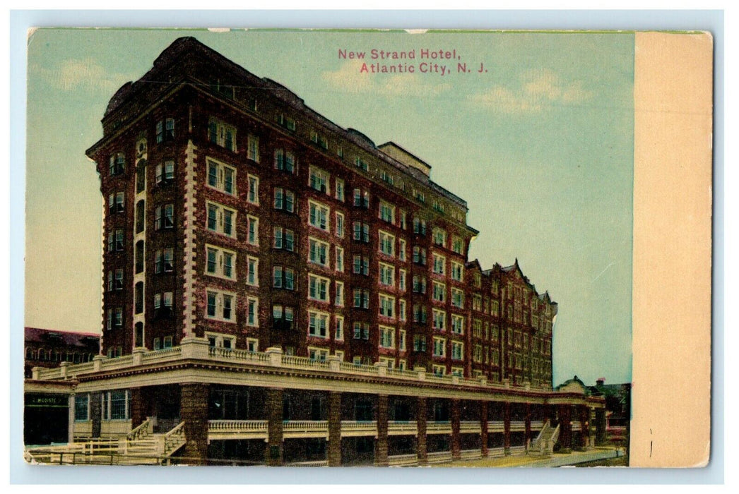 c1910's New Strand Hotel Building Atlantic City New Jersey NJ Antique Postcard