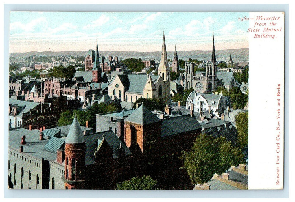 1906 Worcester from the State Mutual Building Massachusetts MA Postcard