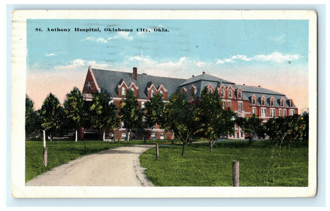 Personal Story Staying St. Anthony Hospital Oklahoma City 1916 Antique Postcard