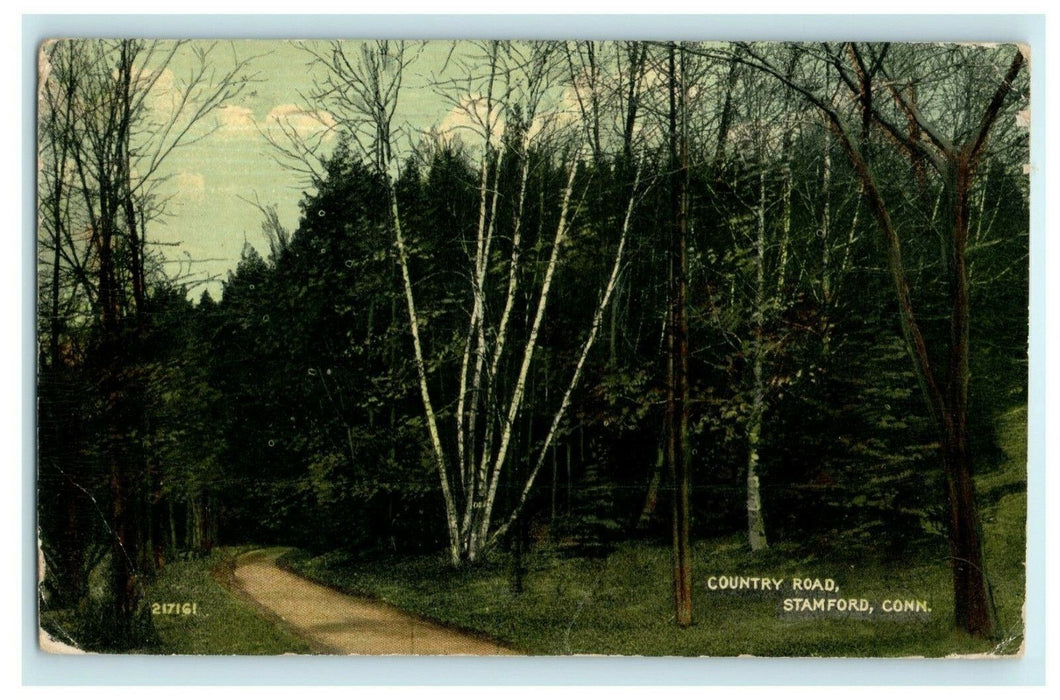 c1910 Country Road Stamford Connecticut CT Posted Antique Postcard