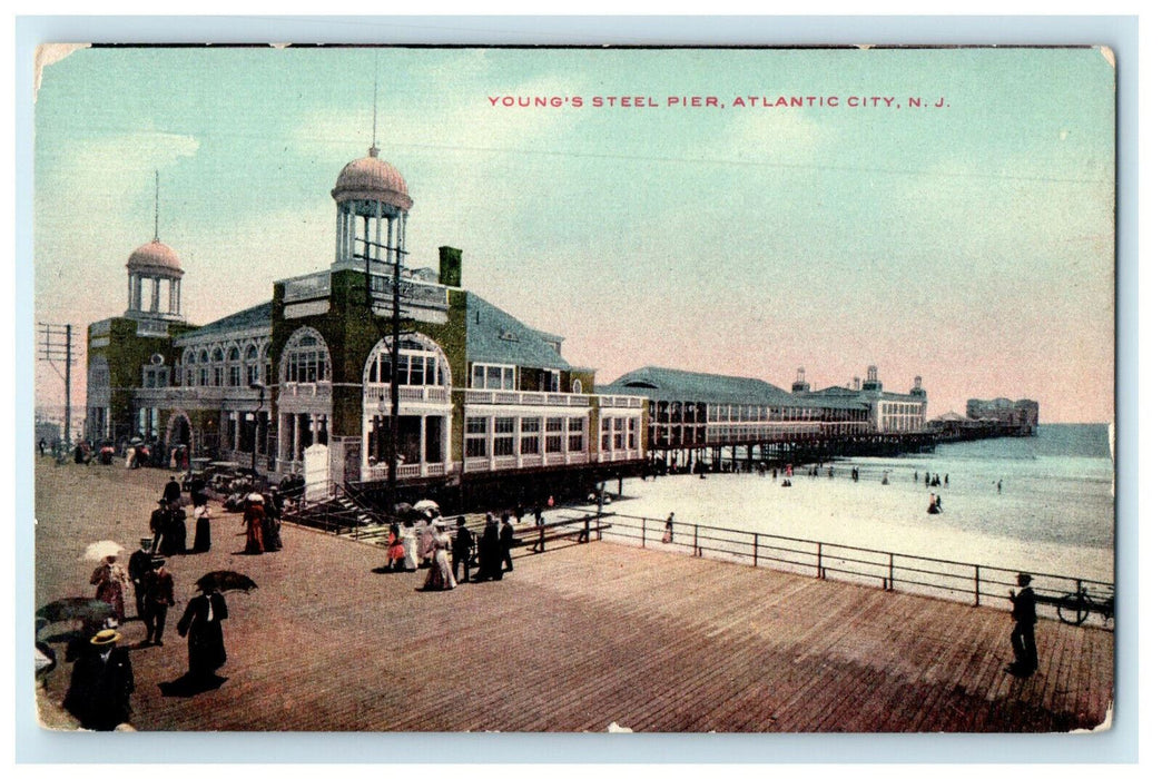 c1910s Young's Steel Pier Atlantic City New Jersey NJ Unposted Postcard