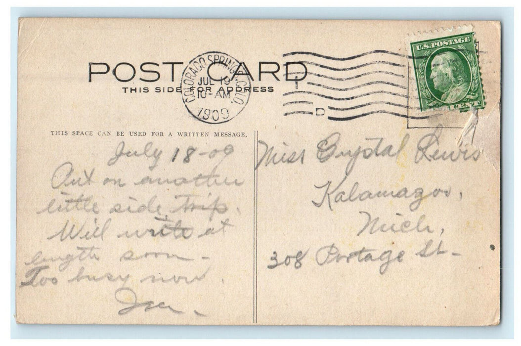 1909 Garden of Gods, 3 Graces, Cathedral Spires Gate Rocks Colorado CO Postcard