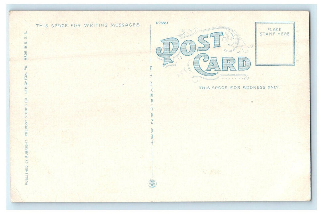 c1920s Car Moving, Zion Reformed Church, Lehighton Pennsylvania PA Postcard