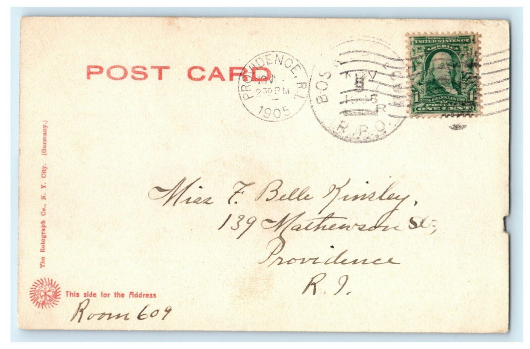 1905 Long Pond Falmouth Massachusetts MA Providence RPO Postcard