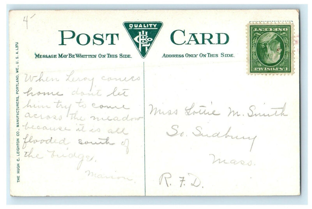 1910 Union Church Scene, Worcester, Massachusetts MA Antique Postcard