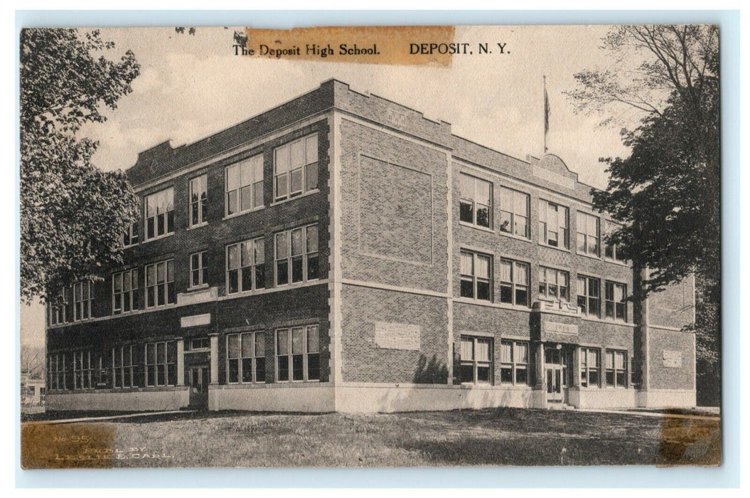Deposit High School Deposit New York Photo 1915 Cooperstown Antique Postcard