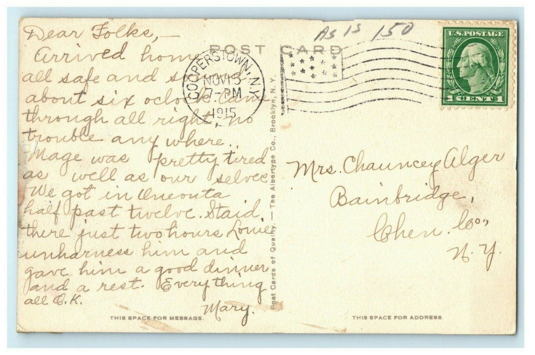 Deposit High School Deposit New York Photo 1915 Cooperstown Antique Postcard