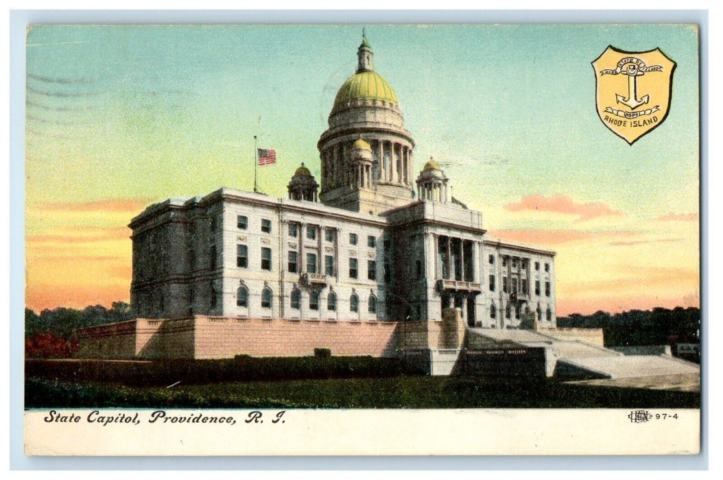 1907 State Capitol Building Providence Rhode Island RI Posted Antique Postcard