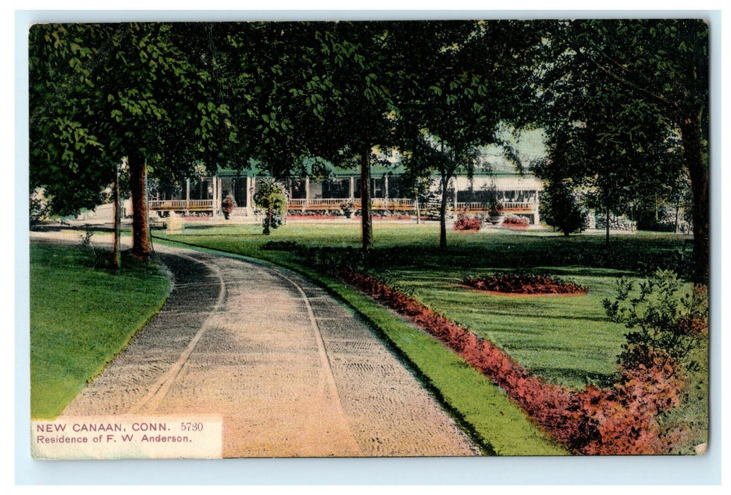 F.W. Anderson Residence New Canaan Connecticut 1907 Vintage Antique Postcard
