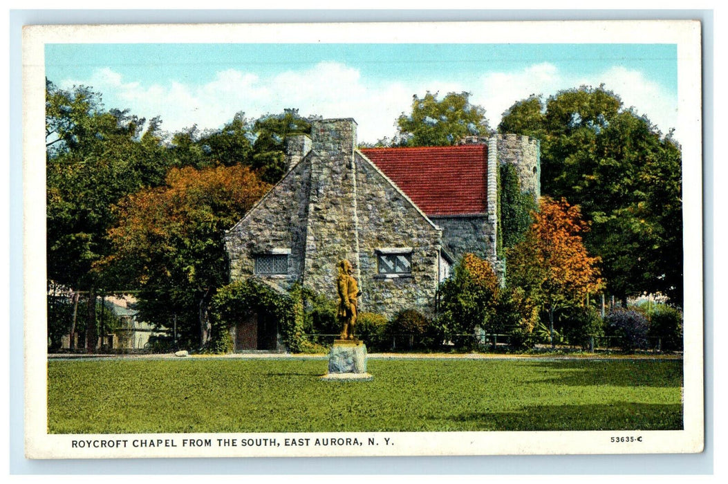 c1920s Roycroft Chapel from the South East Aurora New York NY Postcard