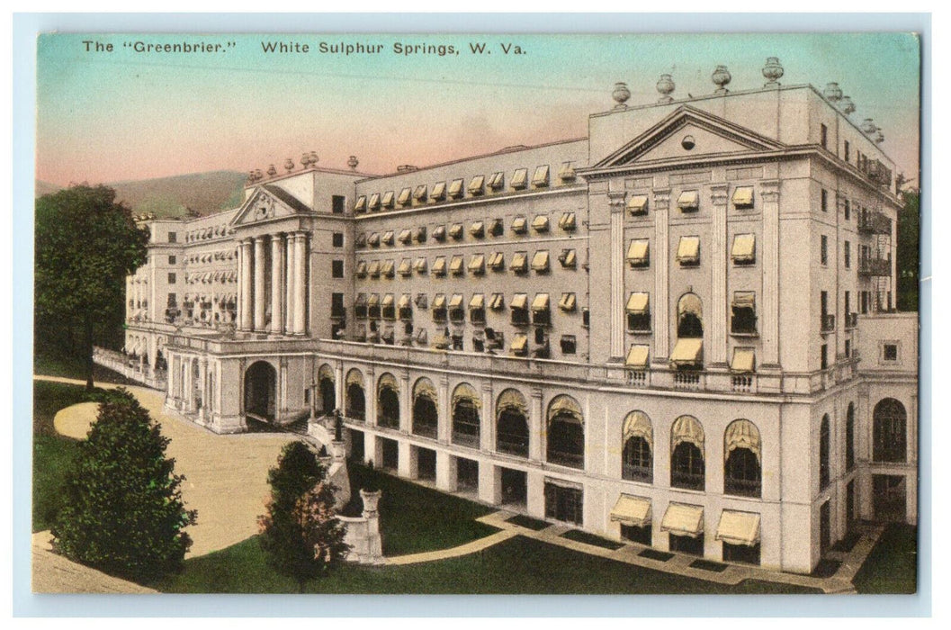 c1920 The Greenbrier White Sulphur Springs West Virginia WV Handcolored Postcard