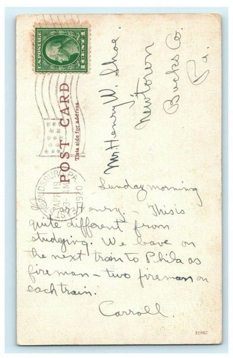 1920 DL&W Railroad and PRR Station East Stroudsburg Pennsylvania PA Postcard