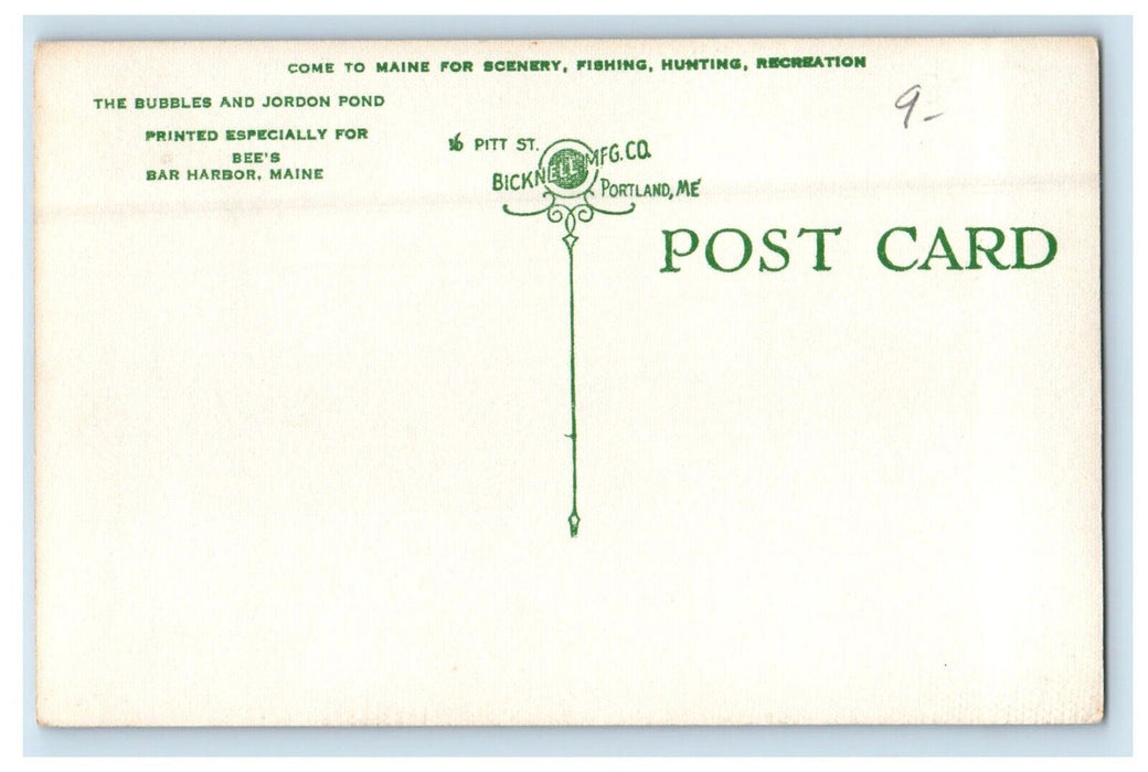 The Bubbles And Jordon Pond Bar Harbor Maine ME RPPC Photo Unposted Postcard