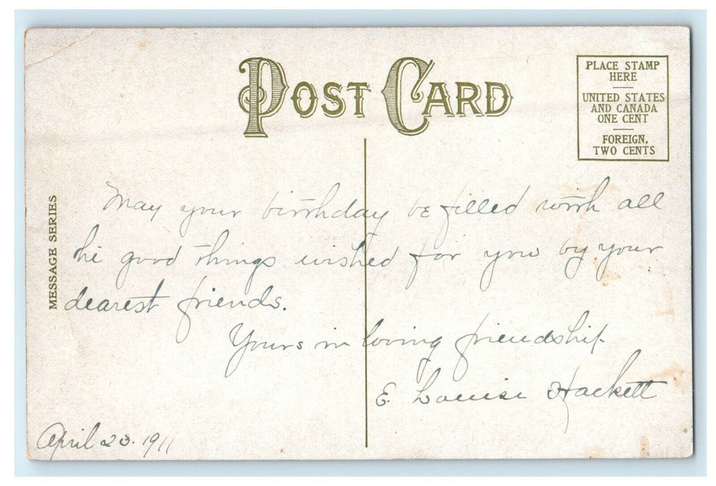 1911  Beautiful Pearl Ring Friendship Jewels Gem Stone Antique Postcard