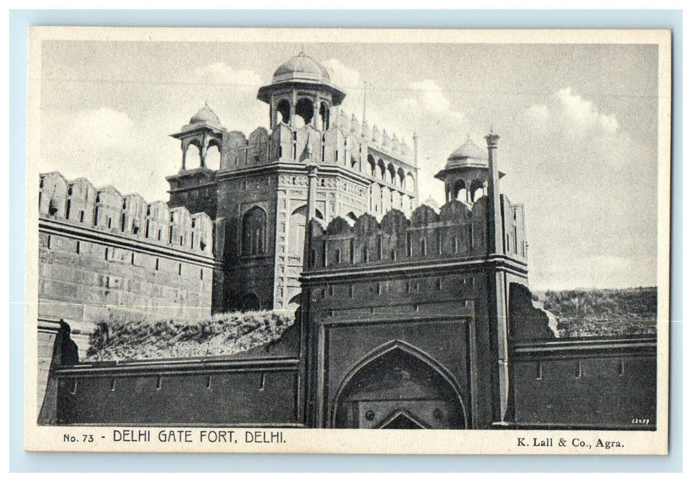 c1920s Watch Tower Designed Delhi Gate Fort, Delhi India Unposted Postcard