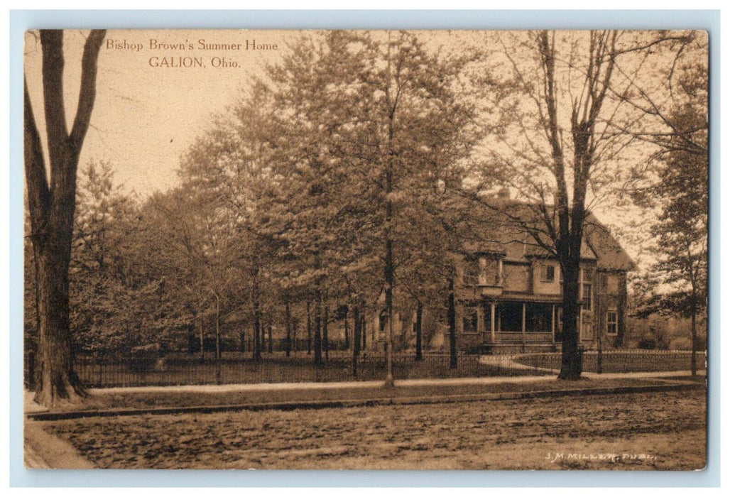 1921 Bishop Brown's Summer Home Galion Ohio OH Antique Posted Postcard