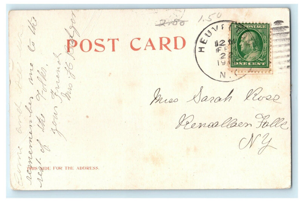 1910 Convention Hall Saratoga New York NY Heuvelton Posted Antique Postcard