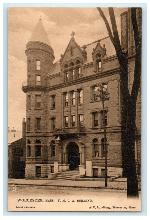 1905 YMCA Building Worcester Massachusetts MA Antique Tuck Postcard