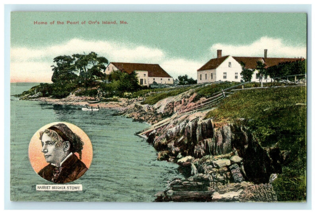 c1910 Home of Pearl Orr's Island Maine ME Harriet Beecher Stowe Postcard