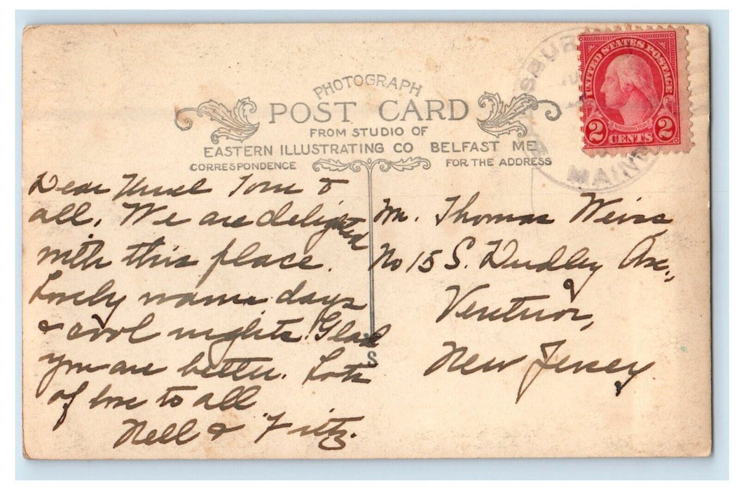 c1910's Ocean Drive Bar Harbor Maine ME RPPC Photo Posted Antique Postcard