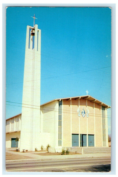 Roman Catholic Church Of Nativity Bronze Bell El Monte California CA Postcard