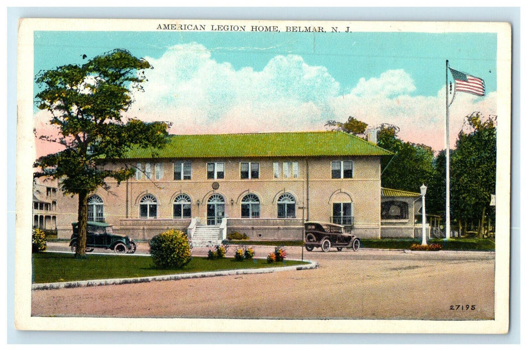 c1920s American Legion Home, Belmar New Jersey NJ Unposted Postcard