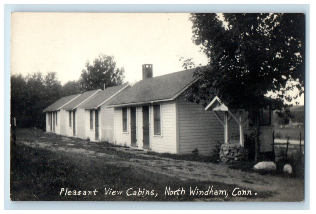 c1930's Pleasant View Cabins North Windham Connecticut CT RPPC Photo Postcard