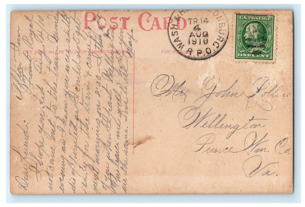 1910 Randolph Macon Academy Front Royal Virginia VA RPO Cancel Postcard