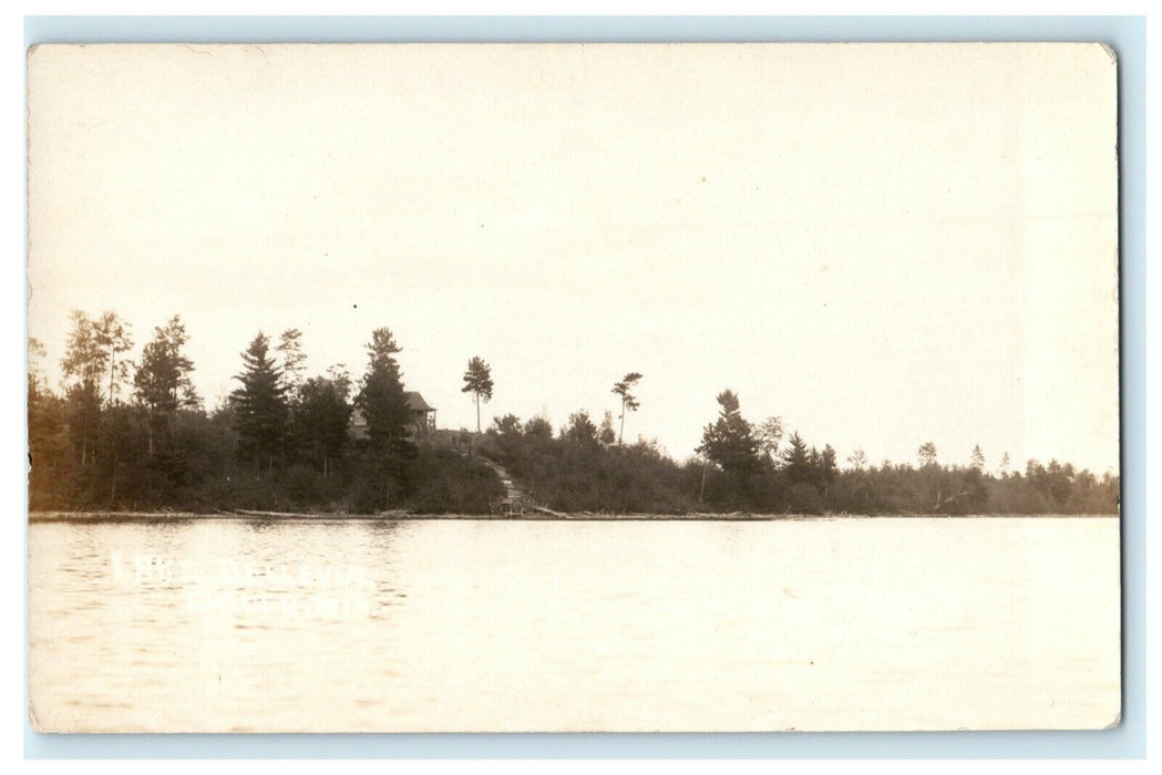 c1910 Lake Bellevue Delta Wisconsin WI RPPC Photo Antique Postcard