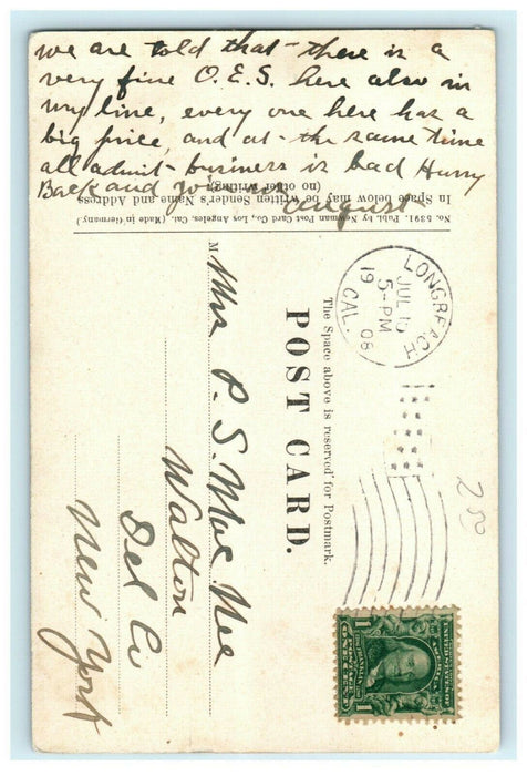 1908 St. Luke's Episcopal Church Long Beach California CA Antique Postcard
