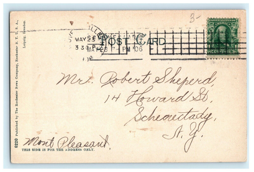 1906 Railroad Station and Hotel Gardens Sacandaga Park New York NY Postcard
