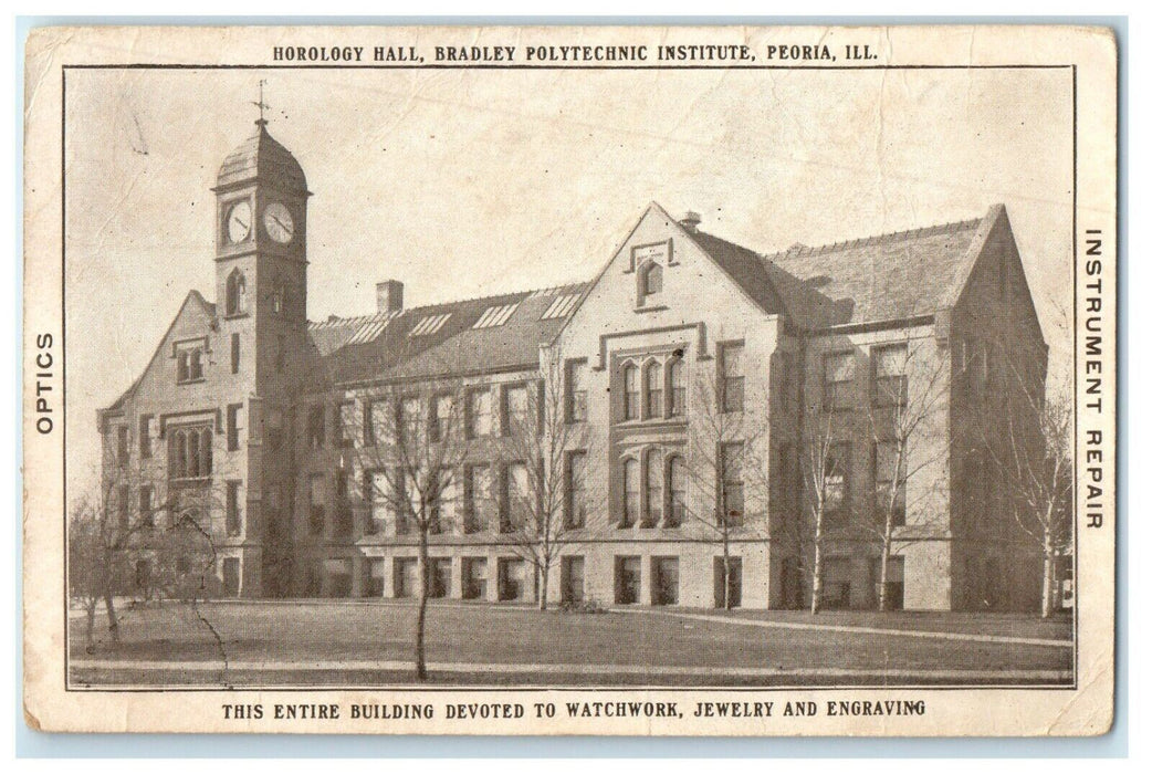 c1910's Horology Hall Bradley Polytechnic Institute Peoria Illinois IL Postcard