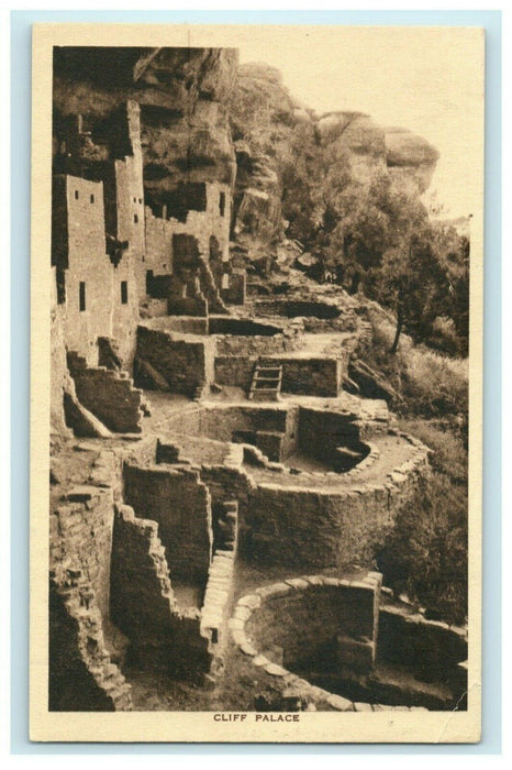 c1920's Cliff Palace Mesa Verde National Park Mancos Colorado CO Postcard