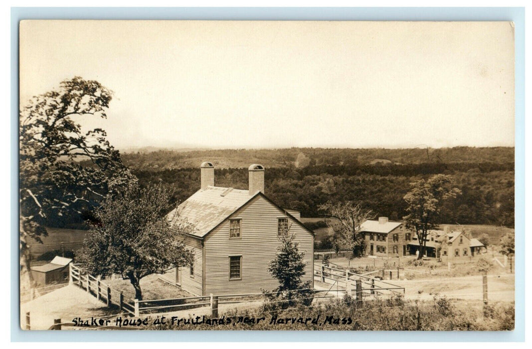 c1910 Shaker House at Fruitland Harvard Massachusetts MA RPPC Photo Postcard