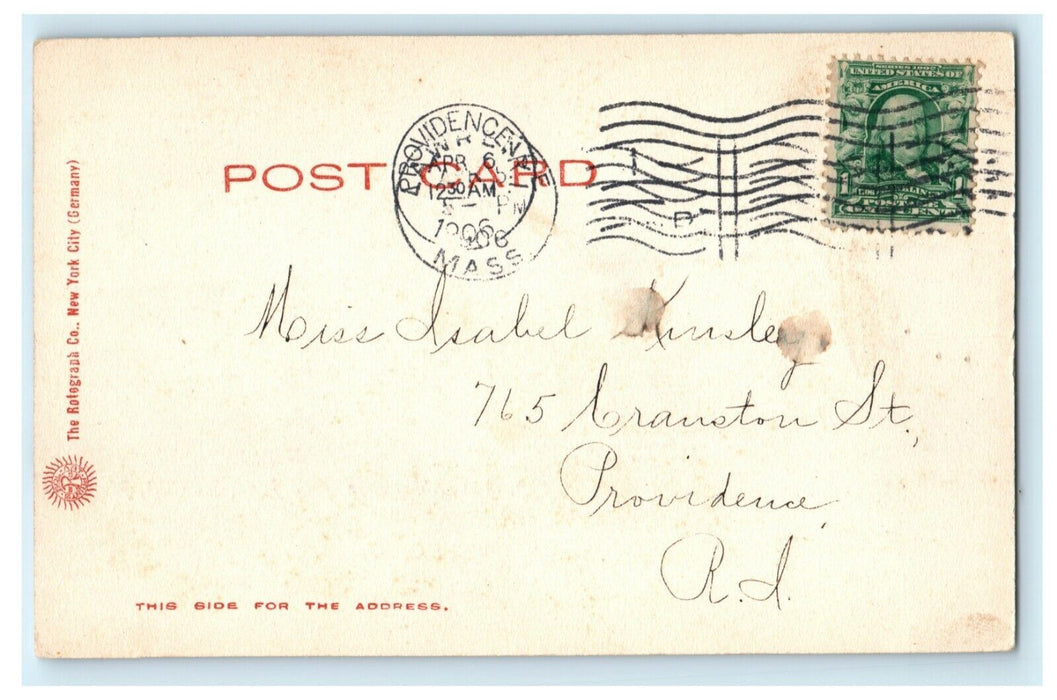 1906 Boston Common Frog Pond Boston Massachusetts MA Glitter Antique Postcard