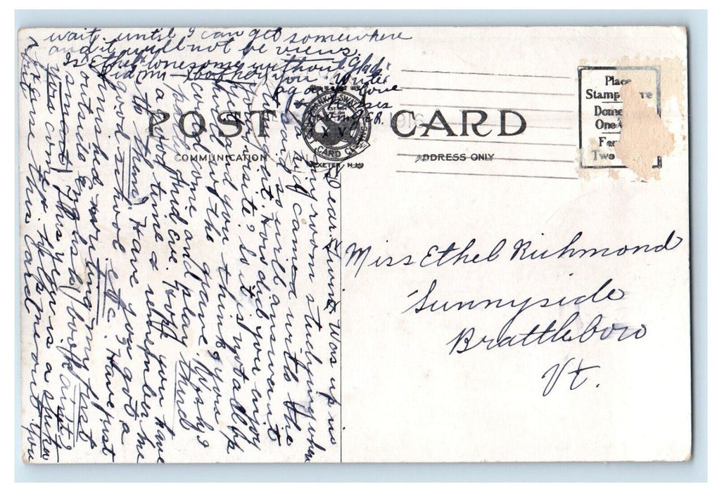 c1910's Boston & Maine Railroad Station Depot Walpole New Hampshire NH Postcard