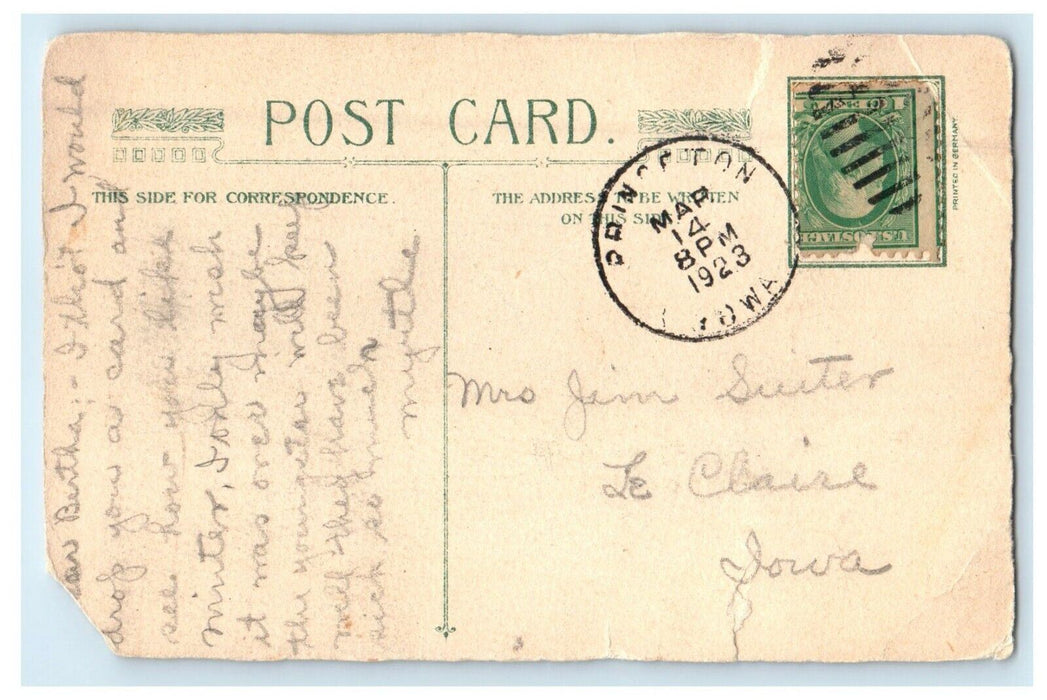 1923 St. Patrick's Day Greetings Girl Winsch Back Postcard