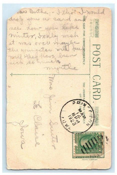 1923 St. Patrick's Day Greetings Girl Winsch Back Postcard