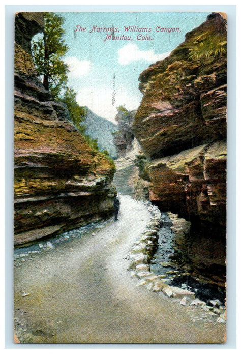 1909 The Narrows Williams Canyon Manitou Colorado CO Posted Antique Postcard