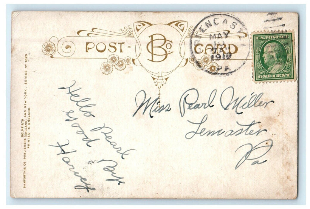 1910 Man Barrel Take Me Home Mama Policeman Boy Arrested Bamforth Humor Postcard