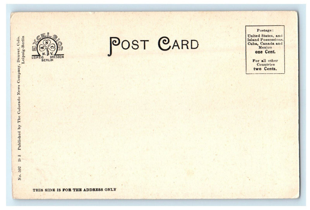 c1905s Showing Fountain, Court House Denver Colorado CO Antique Posted Postcard
